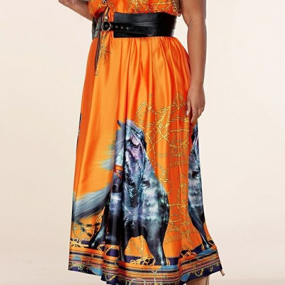❤️NEW L’atise by Amy Plus Size Stallion Print Maxi Dresses - Picture 12 of 13
